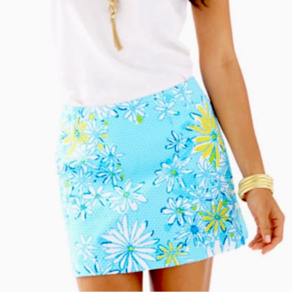 Lilly Pulitzer Breakwater Blue Daisy Tate Skirt